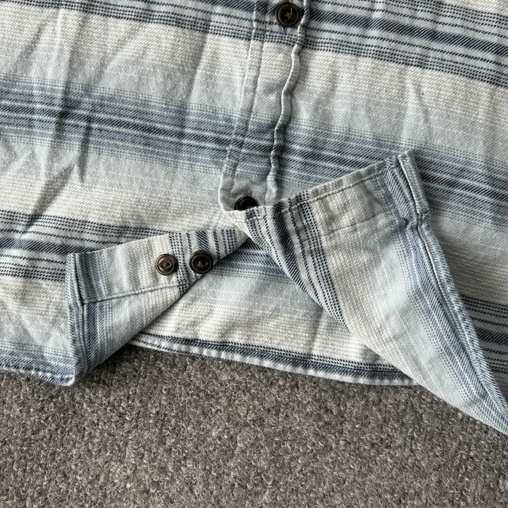 Patagonia Shirt Men XXL Lightweight Long Sleeve Fjord Flannel Blue Stripe Cotton - Picture 13 of 13